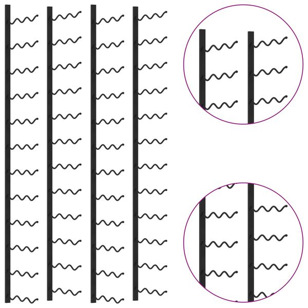 vidaXL Stenska stojala za vino za 72 steklenic 2 kosa črno železo