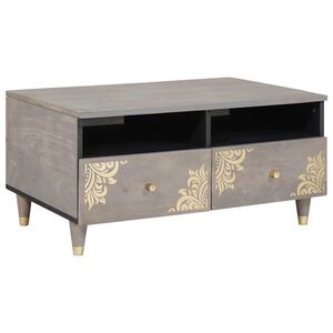 vidaXL Klubska miza s predalom Siva 80 x 54 x 40 cm Masiven les manga