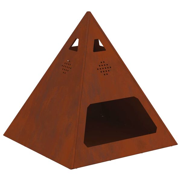 vidaXL Ogenj Rjava 50 x 50 x 51 cm Vremensko odporno jeklo