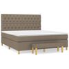 vidaXL Box spring postelja z vzmetnico taupe 160x200 cm blago