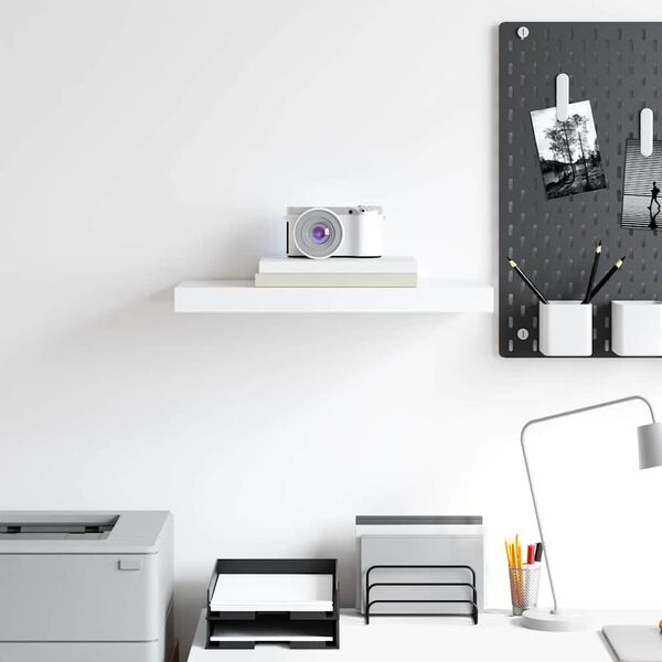 vidaXL Stenska polica bela 50x23x3,8 cm MDF