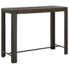 vidaXL Vrtna barska miza rjava 140,5x60,5x110,5 cm poli ratan