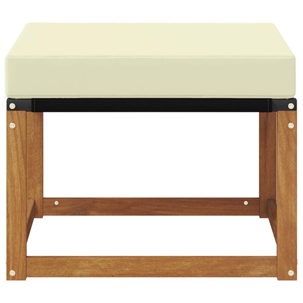 vidaXL Zunanji puf Trdni akacijev les in tkanina Textilene Naravna