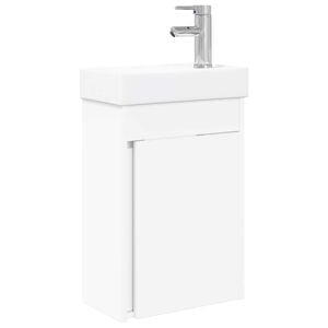 vidaXL Kopalni&scaron;ka omarica s tapo Bela 40,5 x 22,5 x 62 cm