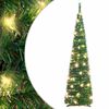 vidaXL Umetna novoletna jelka pop-up 50 LED diod zelena 120 cm