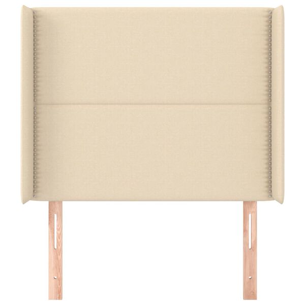 vidaXL Vzglavje z u&scaron;esi krem 103x16x118/128 cm blago