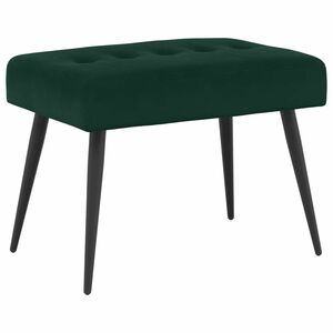 vidaXL Klop s gumbnim oblazinjenjem Temno zelena 60 x 40 x 45 cm Žamet