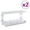 vidaXL Okenska krmilnica za ptice 2 kosa akril 30&times;12&times;15 cm