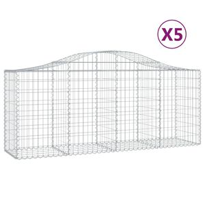vidaXL Obokane gabion ko&scaron;are 5 kosov 200x50x80/100 cm cinkano železo