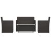 vidaXL Zunanja sedežna garnitura 4-delna z blazinami poli ratan črna