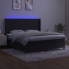 vidaXL Box spring postelja z vzmetnico LED črna 160x200 cm žamet
