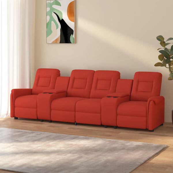 vidaXL &Scaron;tirised z držali za skodelico vinsko rdeč iz umetnega usnja