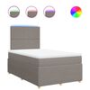 vidaXL Box spring postelja z vzmetnico taupe 120x200 cm blago