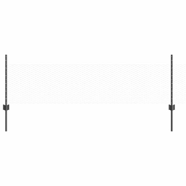 vidaXL Ograja s stebrom Siva 0,5 x 10 m Jeklo in PVC