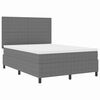 vidaXL LED Box Spring Postelja Svetlo siva in bela. 140 x 200 cm