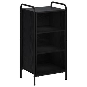 vidaXL Strani &scaron;al Črni hrast 97 x 33 x 81 cm Inženirski les