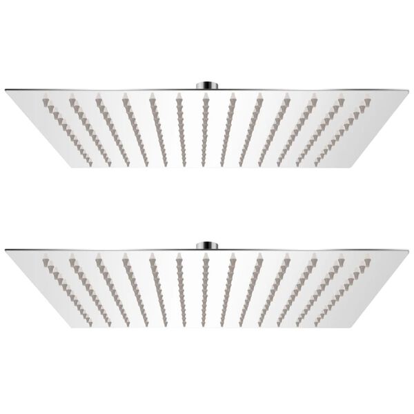 vidaXL Glava za nadglavni tu&scaron; 2 kosa nerjaveče jeklo 30x30 cm