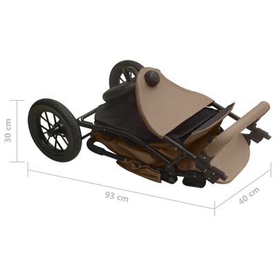 vidaXL Otroški voziček taupe jeklen
