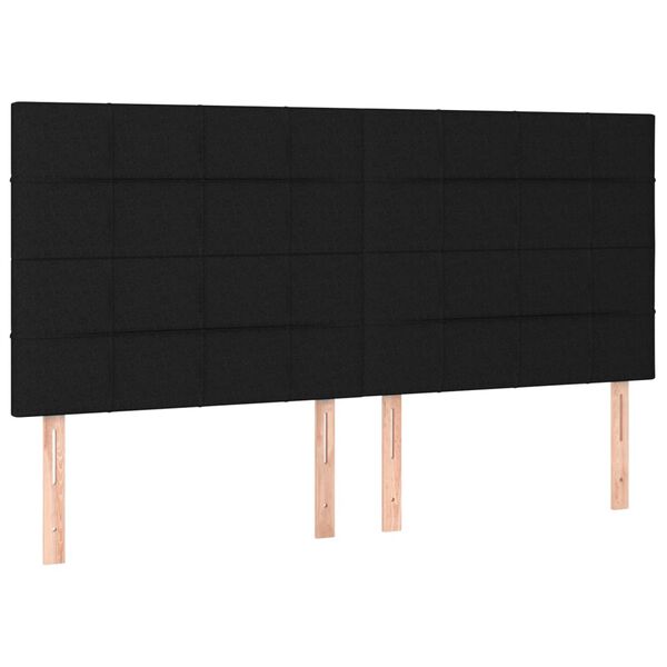 vidaXL LED posteljno vzglavje črno 160x5x118/128 cm blago