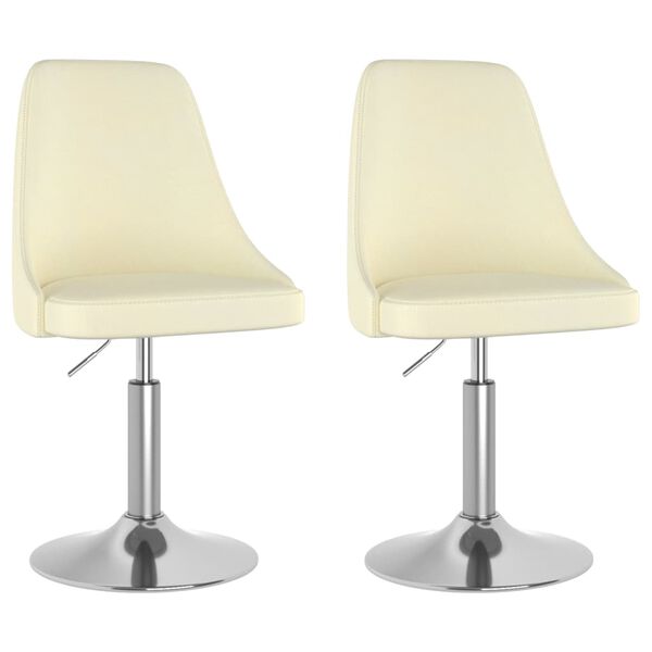 vidaXL Vrtljivi jedilni stoli 2 kosa krem blago