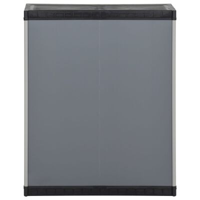 vidaXL Vrtna omara za odpadke siva in črna 68x40x85 cm PP