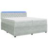 vidaXL Postelja boxspring z vzmetnico Svetlo siva 200 x 200 cm Žamet