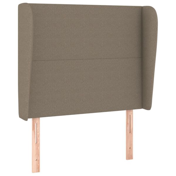 vidaXL Vzglavje z u&scaron;esi taupe 93x23x118/128 cm blago