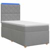 vidaXL Postelja boxspring z vzmetnico Svetlo siva 100 x 200 cm Blago