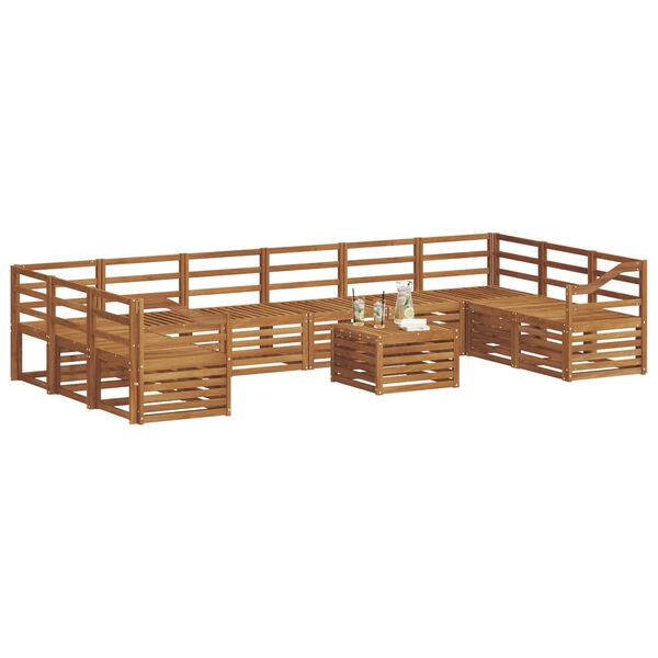 vidaXL Sedežne garniture Naravna Masiven les akacije