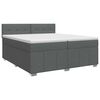 vidaXL Postelja boxspring z vzmetnico Temno siva 200 x 200 cm Blago
