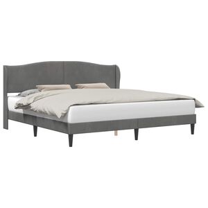 vidaXL Konstrukcija postelje z vzglavjem Temno siva 180 x 200 cm Žamet