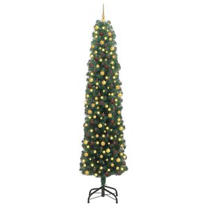 vidaXL Umestno božično drevo Zelena 240 cm PVC in Jeklo in Plastika