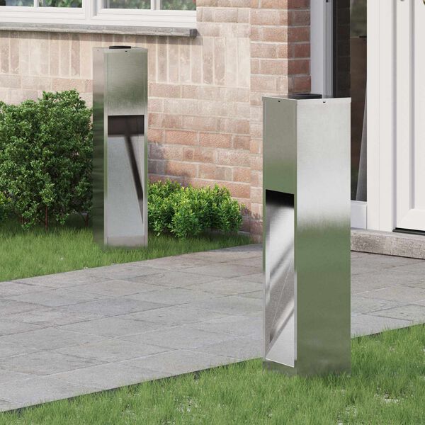 vidaXL Sončna LED svetilka za pot 2 pcs srebrna Nerjaveče jeklo