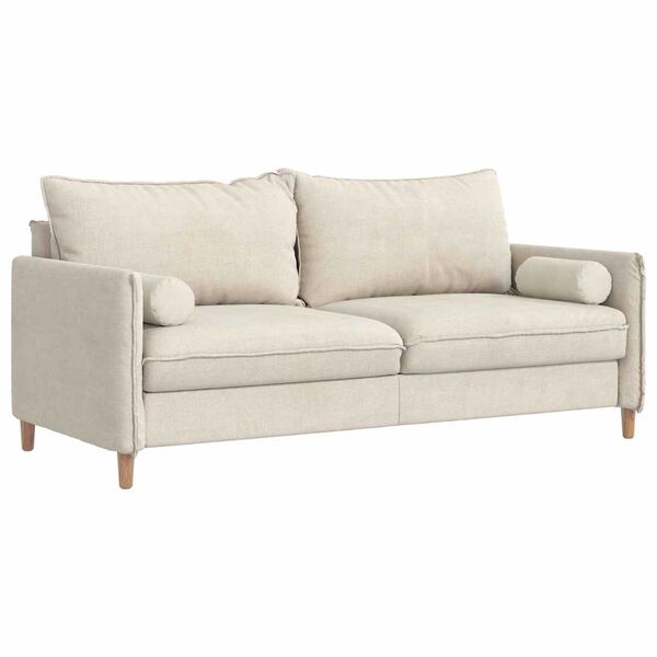 vidaXL Blazine 2 pcs krema Ø 15 x 40 cm Žametna tkanina