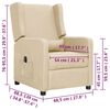 vidaXL Električni naslanjač krem tkanina