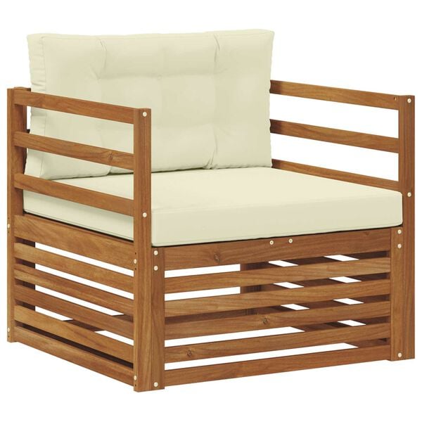 vidaXL Zunanja garnitura za sedenje Masivno akacijevo les in poliester