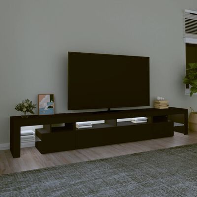 vidaXL TV omarica z LED lučkami črna 260x36,5x40 cm