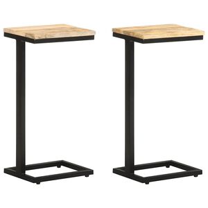 vidaXL Stranske mizice 2 kosa 31,5x24,5x64,5 cm robusten mangov les