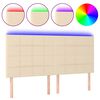 vidaXL LED posteljno vzglavje krem 200x5x118/128 cm blago