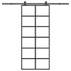 vidaXL Drsna vrata z opremo 90x205 cm ESG steklo in aluminij