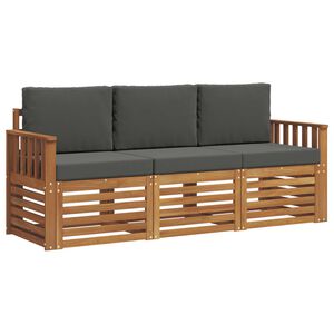 vidaXL Sedežne garniture z blazino 3 pcs Naravna in antracitna