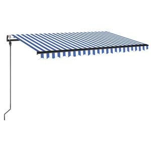 vidaXL Vlečna tenda Modra in bela 400 &times; 300 cm Poliester