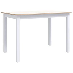 vidaXL Jedilna miza bela in rjava 114x71x75 cm trden les kavčukovca