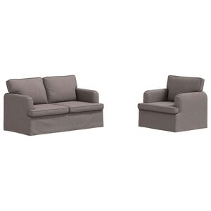 vidaXL Kavčna garnitura 2 pcs Taupe 144 x 80 x 85 cm blago