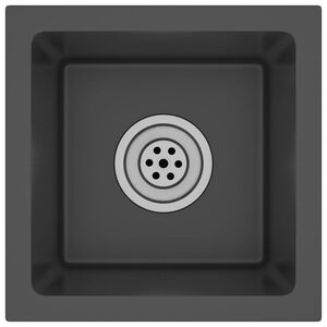 vidaXL Ročno izdelano kuhinjsko pomivalno korito črno nerjaveče jeklo