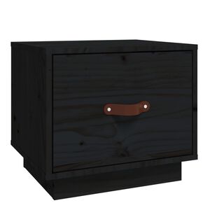 vidaXL Nočna omarica črna 40x34x35 cm trdna borovina