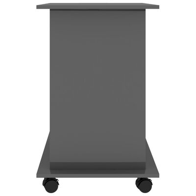vidaXL Računalniška miza visok sijaj siva 80x50x75 cm iverna plošča