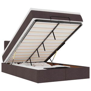 vidaXL Otomanski posteljni okvir z vzmetnico rjav 120x190 cm blago
