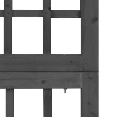 vidaXL 5-delni paravan/mreža iz lesa jelke črne barve 201,5x180 cm