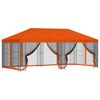 vidaXL Paviljon s stenami 6 x 3 m Oranžna Poliester in jeklo 190